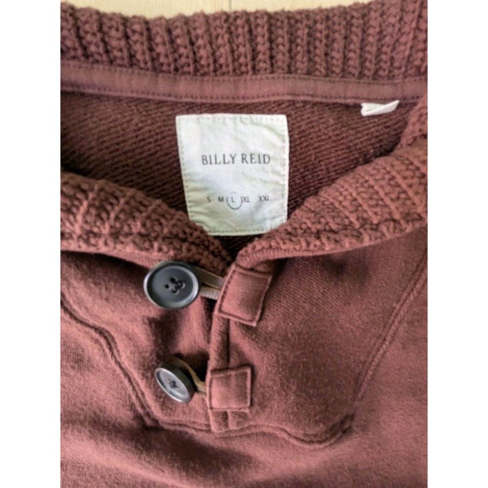 Billy Reid Shiloh Shawl Collar 100% Cotton W/‎ Leather Button Loops Sweater - Picture 2 of 8